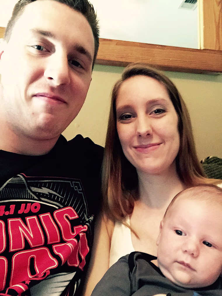 Mom, dad and two-month-old Roman