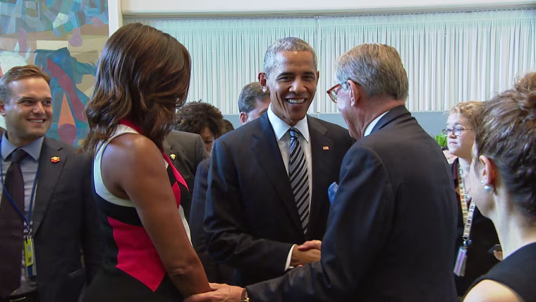 President Obama arrives at the United Nations to address the General Assembly on Sept. 20.