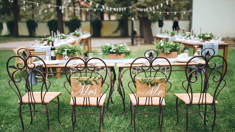 outdoor wedding setting