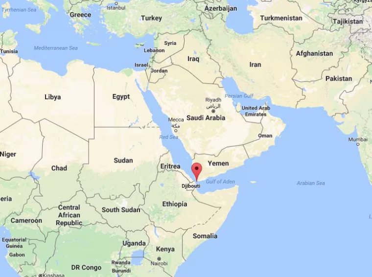 Image: Map showing Bab el-Mandeb Strait