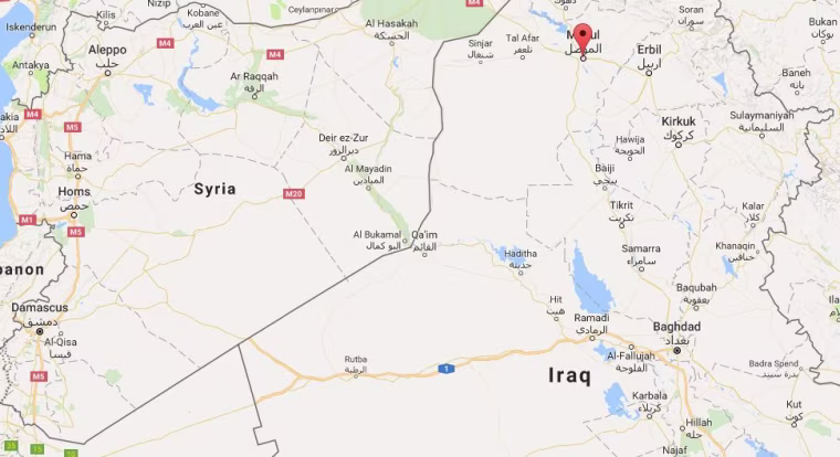 Image: Map showing Mosul, Iraq