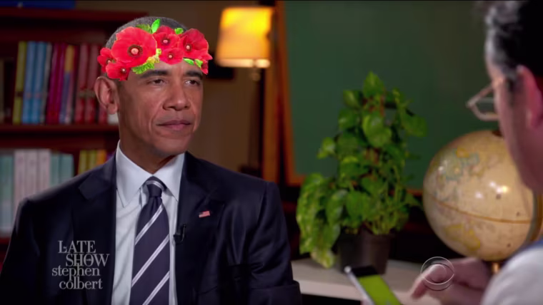 Image: President Obama appears on the Late Show with Stephen Colbert