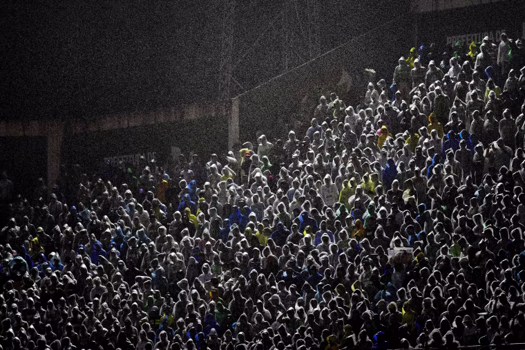 Image: Supporters of Brazilian Chapecoense cheer their team during the 2016 Copa Sudamericana quarterfinals