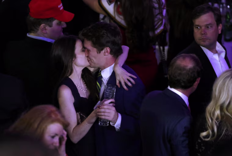 Image: U.S. President elect Donald Trump supporters kiss at election night rally in Manhattan