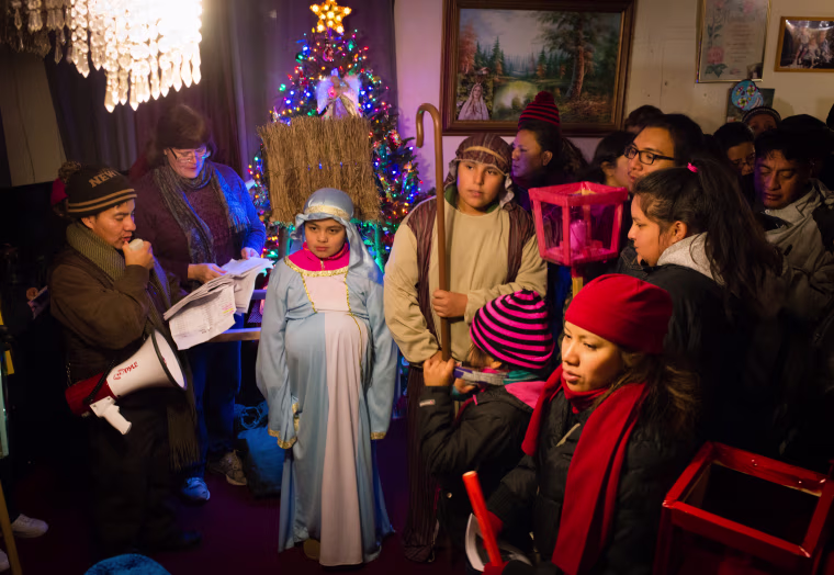 The Catholic Community of Langley Park participates in nightly processions called Las Posadas.
