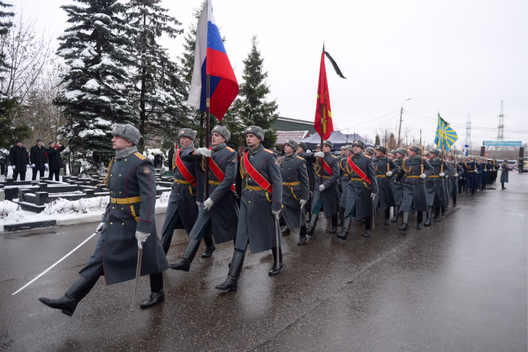 Image: The funeral of Russian Ambassador to Turkey Andrei Karlov at the Khimkinskoye cemetery.