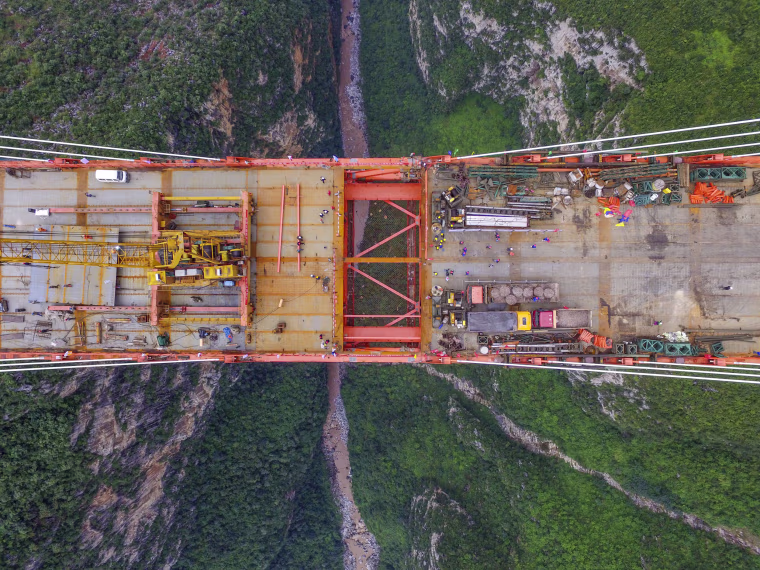 World\'s Highest Bridge Completes Connection In Guizhou