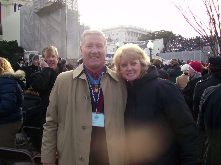 Vietnam veteran Sammy Lee Davis and wife Dixie Davis attend President Barack Obama's first inauguration on Jan. 20, 2009.