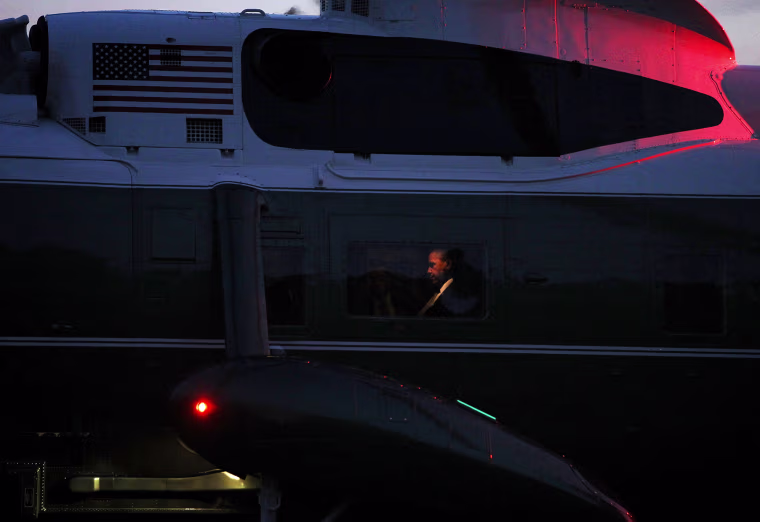 Image: BESTPIX - President Obama Arrives Back At White House After Final Debate, And Campaign Stops