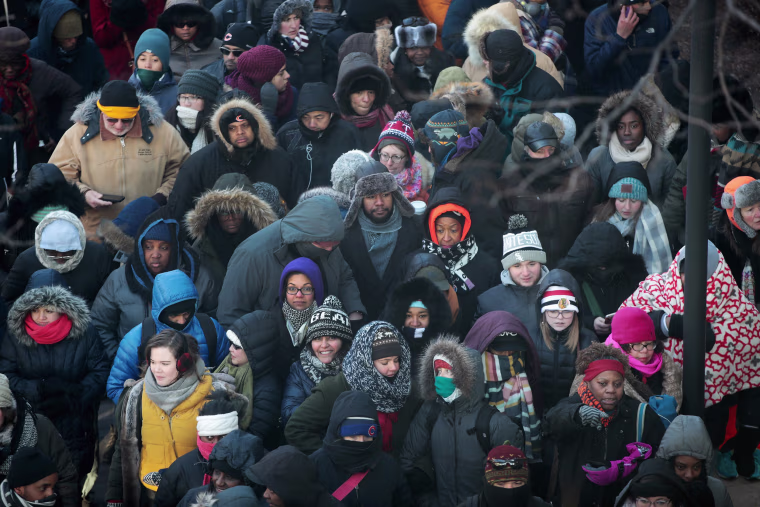 Image: People Line Up For Tickets To Attend President Obama's Farewell Address