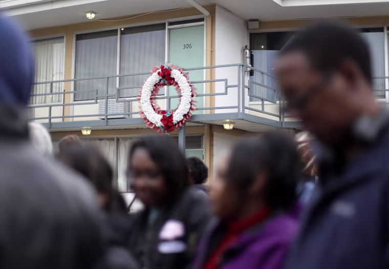 Image: People wait in line to enter the National Civil Rights Museum on Martin Luther King Jr. Day on Jan. 16 in Memphis, Tennessee.
