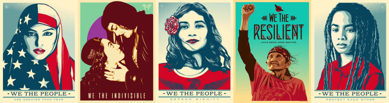 A series of posters titled "We the People" commissioned by The Amplifier Foundation. The foundation plans to spread the images throughout Washington D.C. during Inauguration Day.