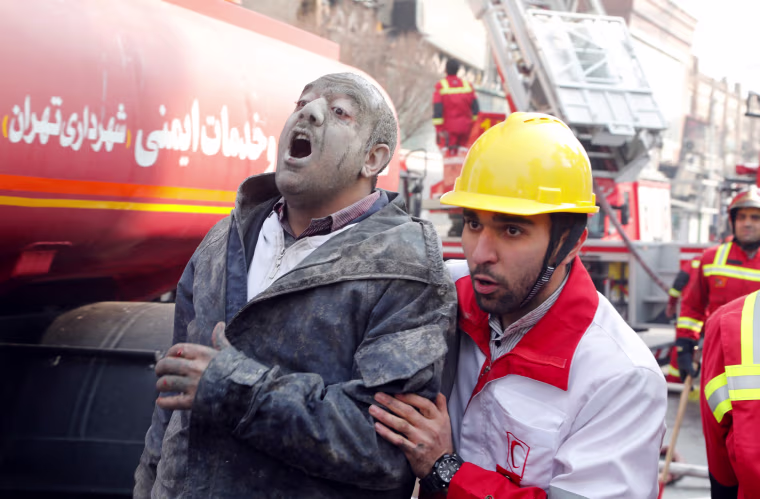 Image: Plasco building fire in Iran