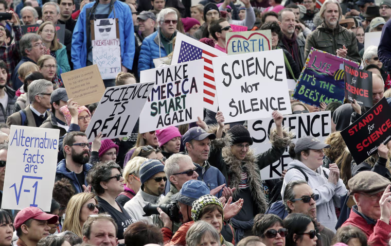 Image: Members of the scientific community, environmental advocates, and supporters demonstrate on Feb. 19, 2017, in Boston.