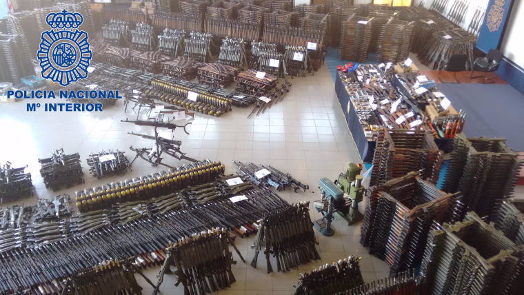 Image: Firearms recovered by Spanish police