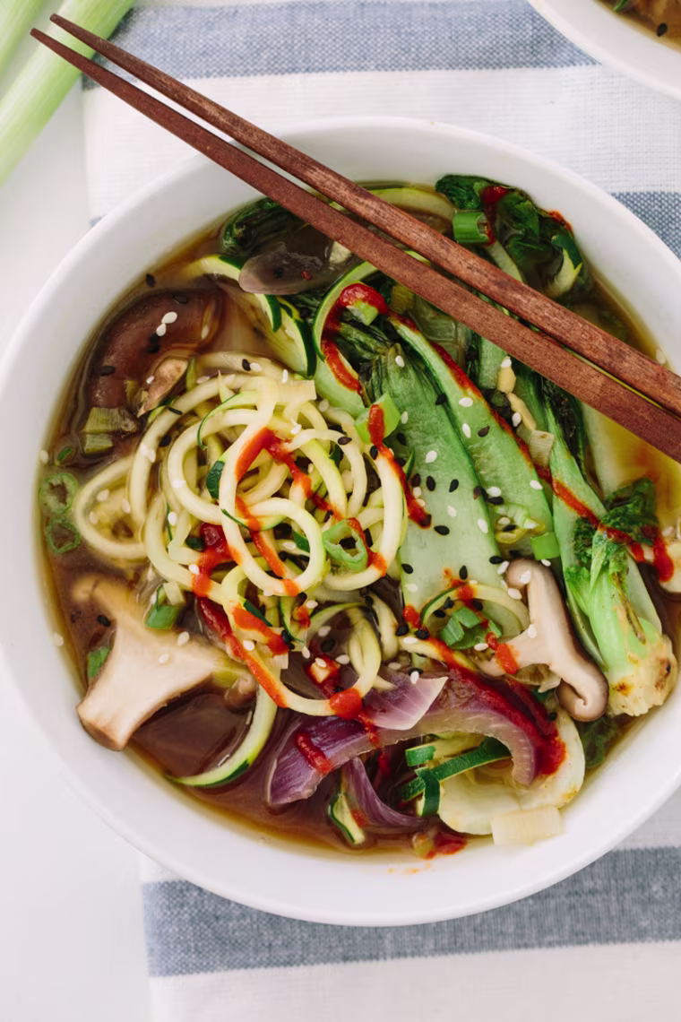 Image: Spiralized vegan ramen soup