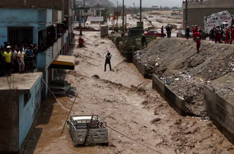 Image: A man is rescued, March 17.
