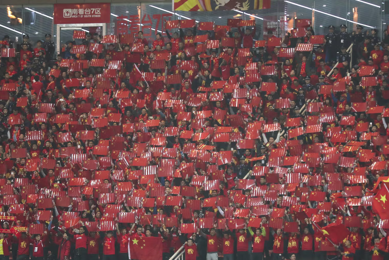 Image: Chinese fans during World Cup qualifier