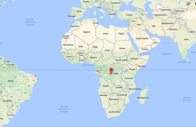 Image: Map showing the location of the Democratic Republic of Congo
