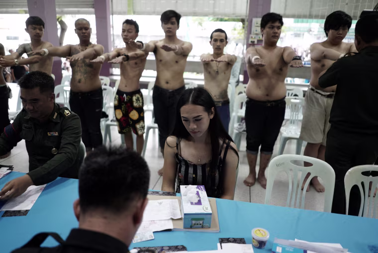 Transgender woman at Thai army draft