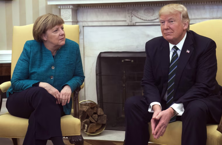 Image: TOPSHOT-US-GERMANY-TRUMP-MERKEL