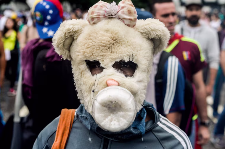 Image: Venezuelan opposition activists on April 13, 2017.