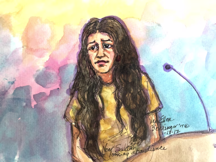 Image: Noor Salman in a 2016 courtroom sketch