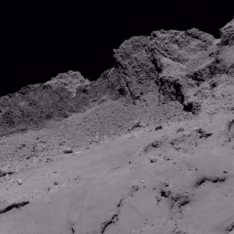 Rosetta captured this photo of Comet 67P during the probe's final descent, which culminated in a crash-landing onto the comet on Sept. 30, 2016.
