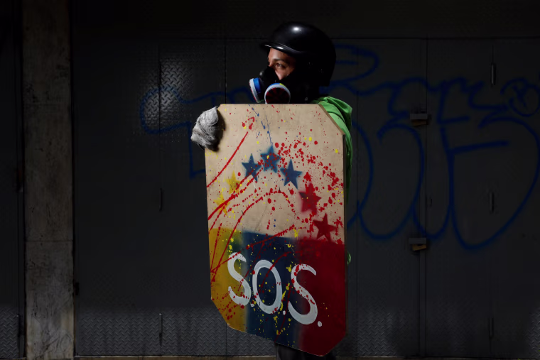 Image: Venezuela's shield-bearing protesters