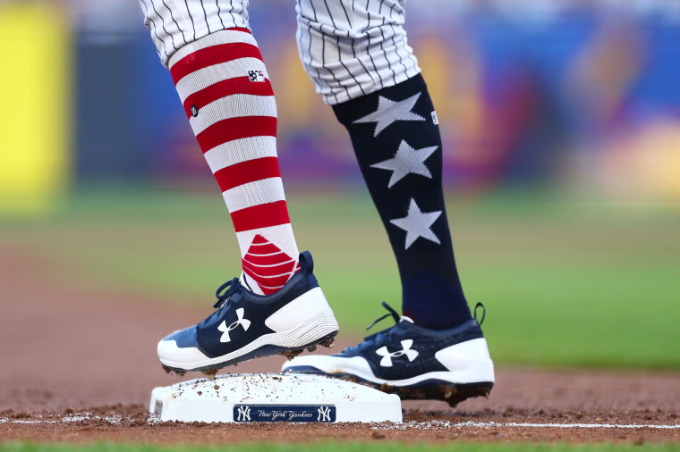 Image: Aaron Judge of the New York Yankees socks
