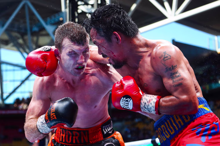 Image: Manny Pacquiao of the Philippines fights Jeff Horn of Australia