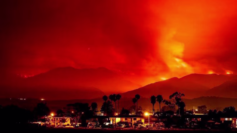 Image: Whittier wildfire near Santa Ynez, California