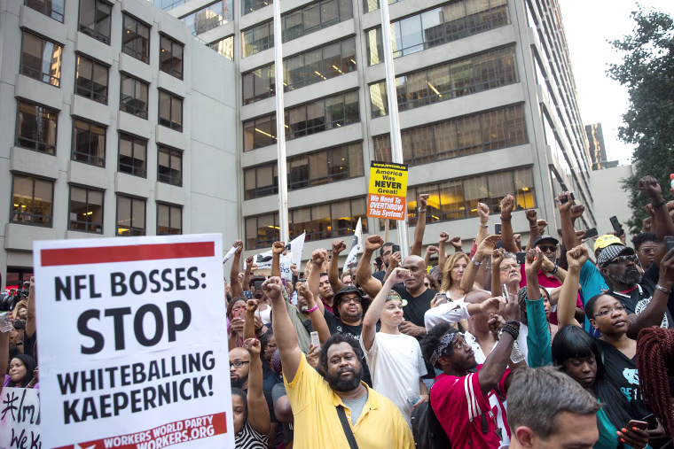 Image: Rally In Support Of NFL Quarterback Colin Kaepernick Outside The League's HQ In New York