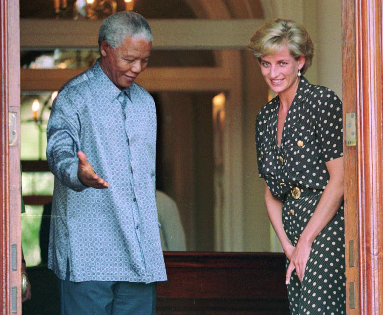 Image: Diana, Princess Of Wales, Nelson Mandela