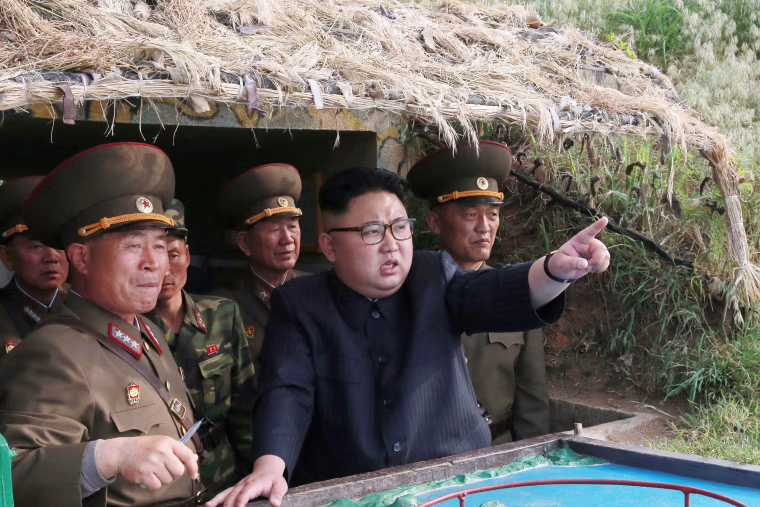 Image: North Korean leader Kim Jong Un inspects the defence detachment on Jangjae Islet and the Hero Defence Detachment on Mu Islet located in the southernmost part of the waters off the southwest front, in this undated photo released by North Korea's KCN