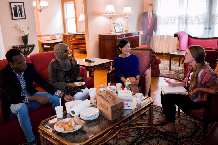 Image: Aid agency Oxfam, invites refugees to spend the weekend at U.S. President Donald Trump's childhood home in Queens