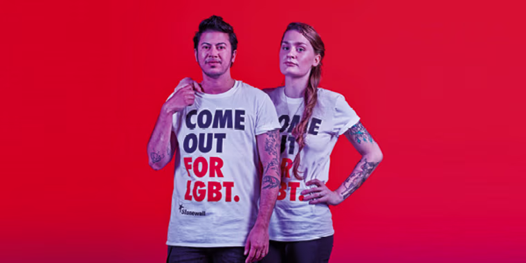 An image from the "Come Out For LGBT" campaign, launched by UK gay rights group Stonewall