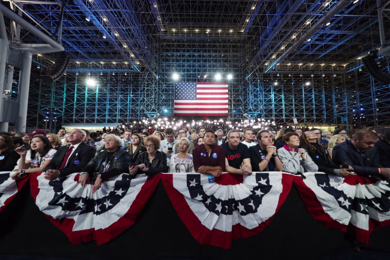 Image: An audience watches the results from the U.S. presidential election
