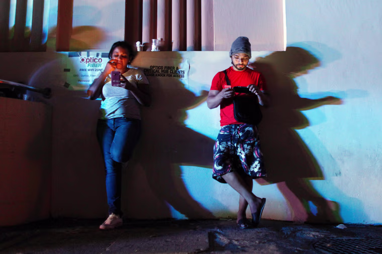 Image: Puerto Rico left in the dark at night without electricity
