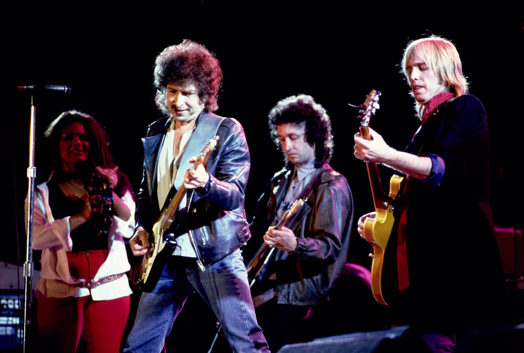 Bob Dylan and Tom Petty at Farm Aid - September 22, 1985