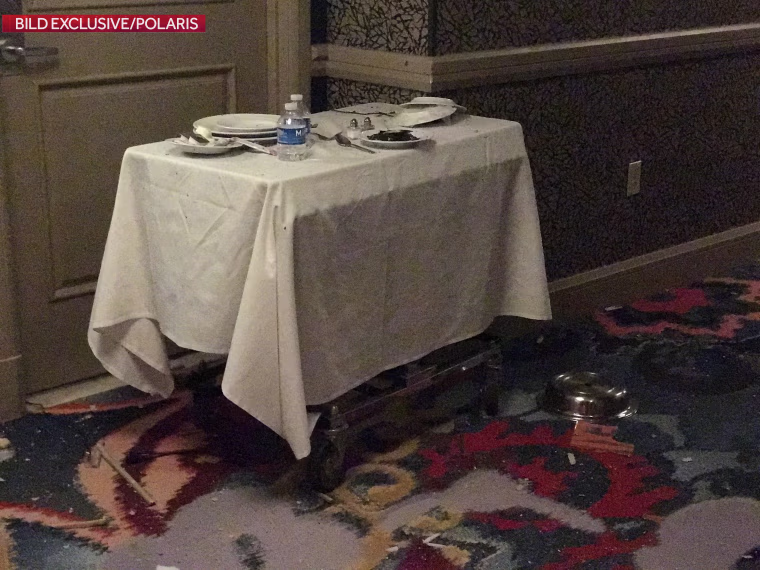 Image: Table outside Mandalay Bay hotel room
