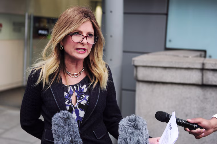 Image: Lisa Bloom speaks to the media outside Ofcom in London