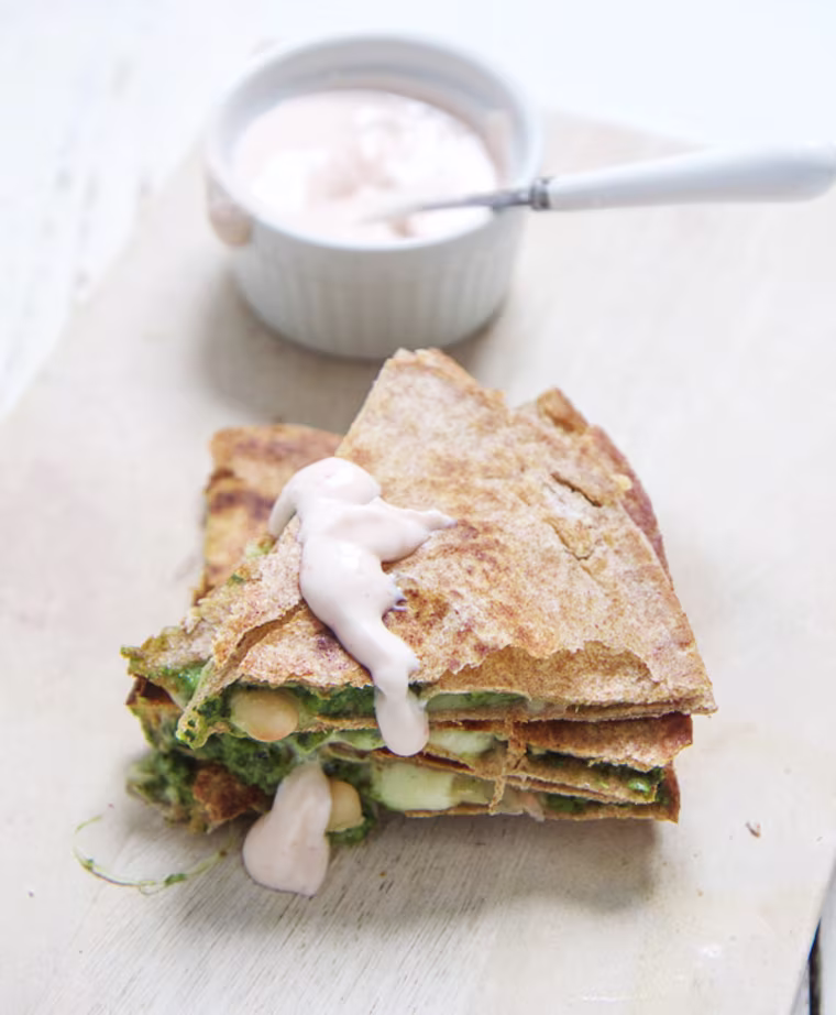 Image: Kale, Spinach and Apple Quesadilla