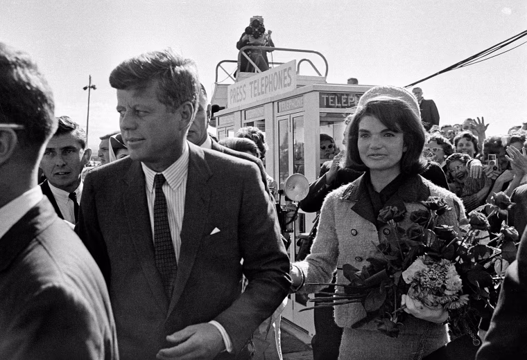 Image: President John F. Kennedy and first lady Jacqueline Kennedy, arrive at Love Field airport in Dalla