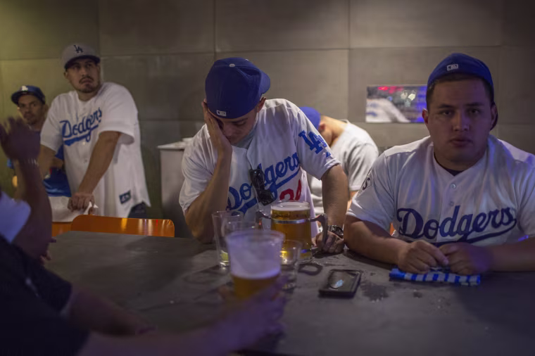Image: Dodgers Fans Cheer On Their Team As World Series Goes To Game Seven