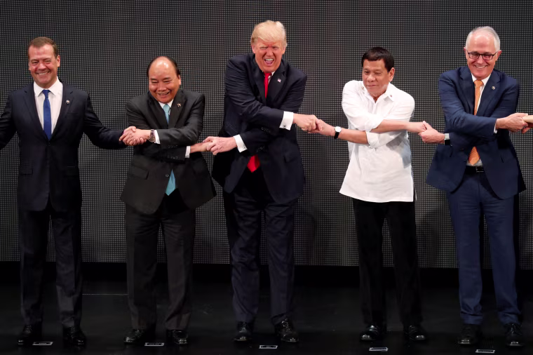 Image: Trump takes part in the ASEAN summit in Manila, Philippines.