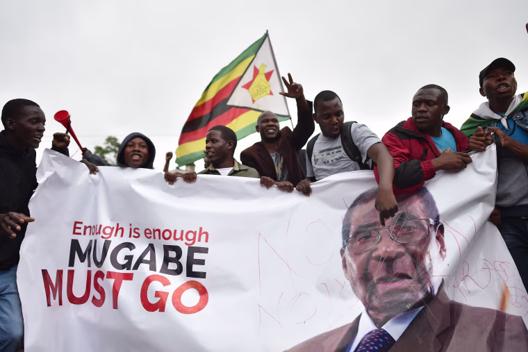 Image: Demonstrators descend on Harare