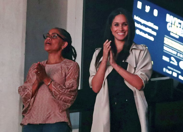 Meghan Markle and her mother, Doria Ragland, watch the closing ceremony for the Invictus Games in Toronto