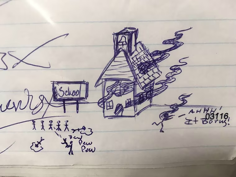 Image: Threatening homework drawing