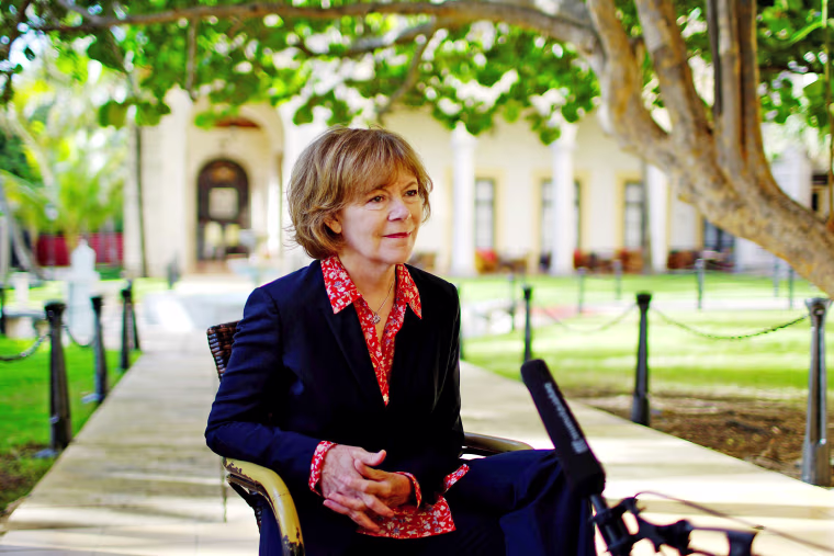 Image: Minnesota Lieutenant Governor Tina Smith speaks during an interview at a Hotel in Havana